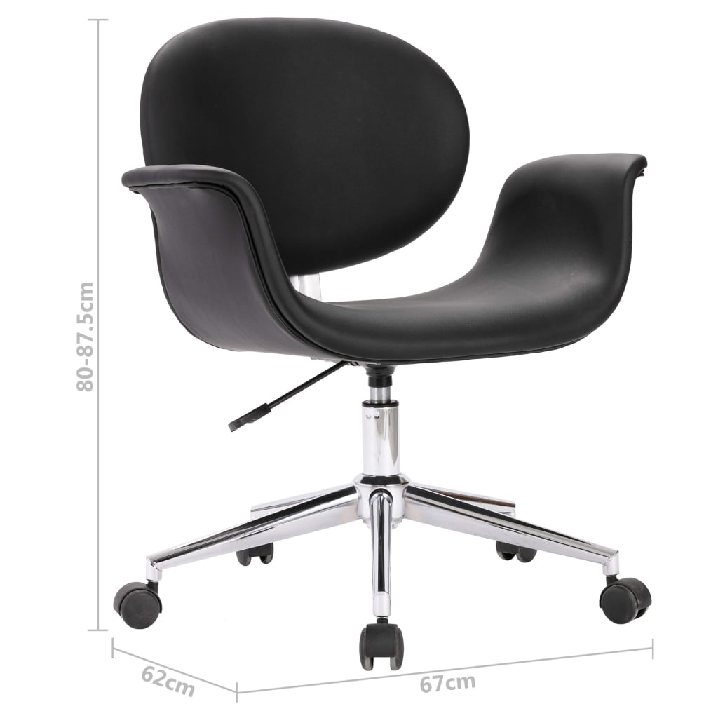 Chaises pivotantes à manger lot de 2 noir similicuir - XIOS