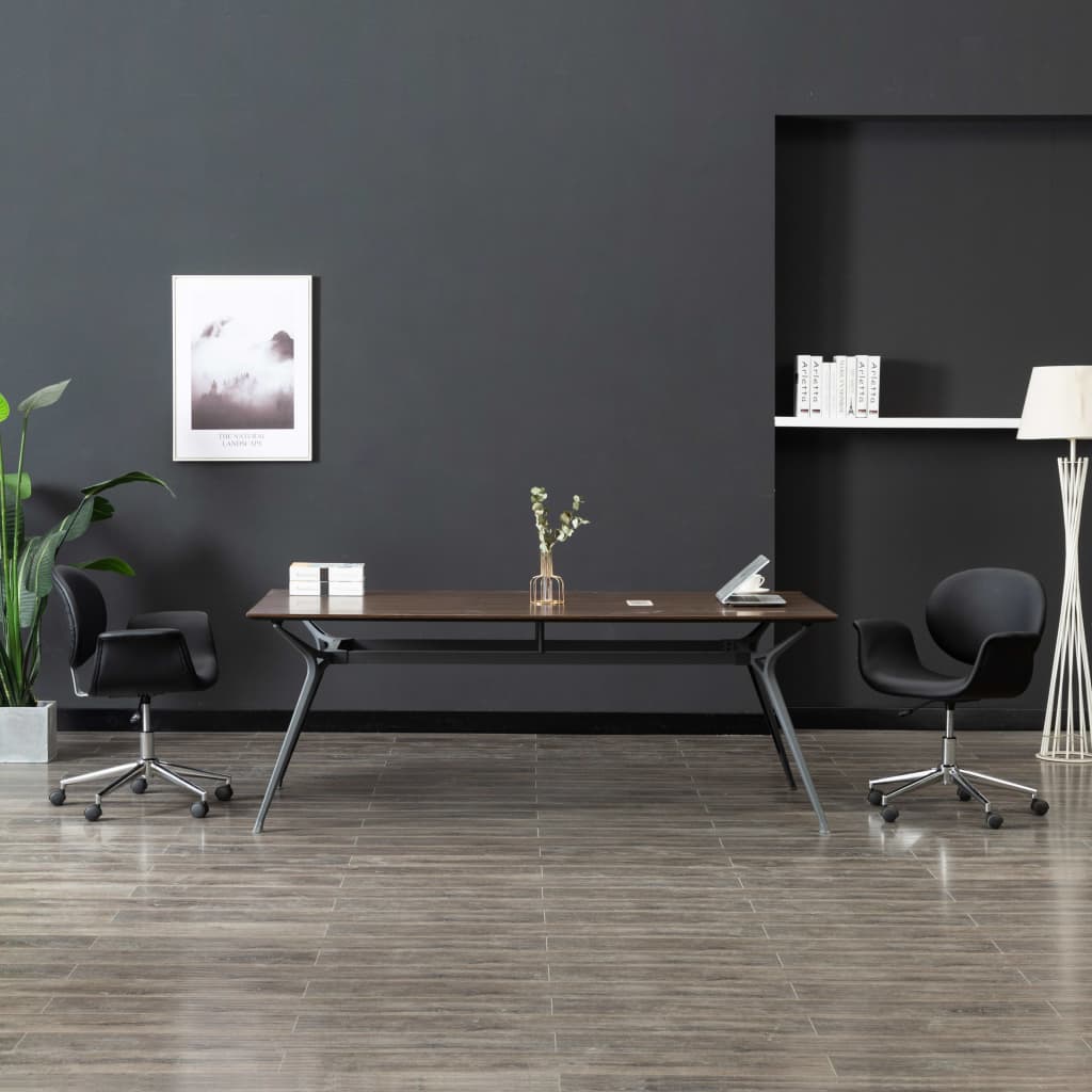 Chaises pivotantes à manger lot de 2 noir similicuir - XIOS