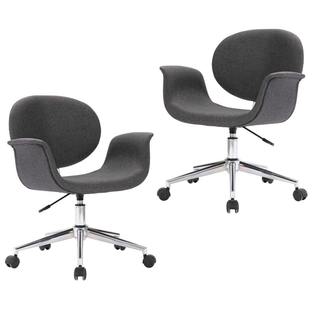 Chaises pivotantes à manger lot de 2 gris tissu - XIOS