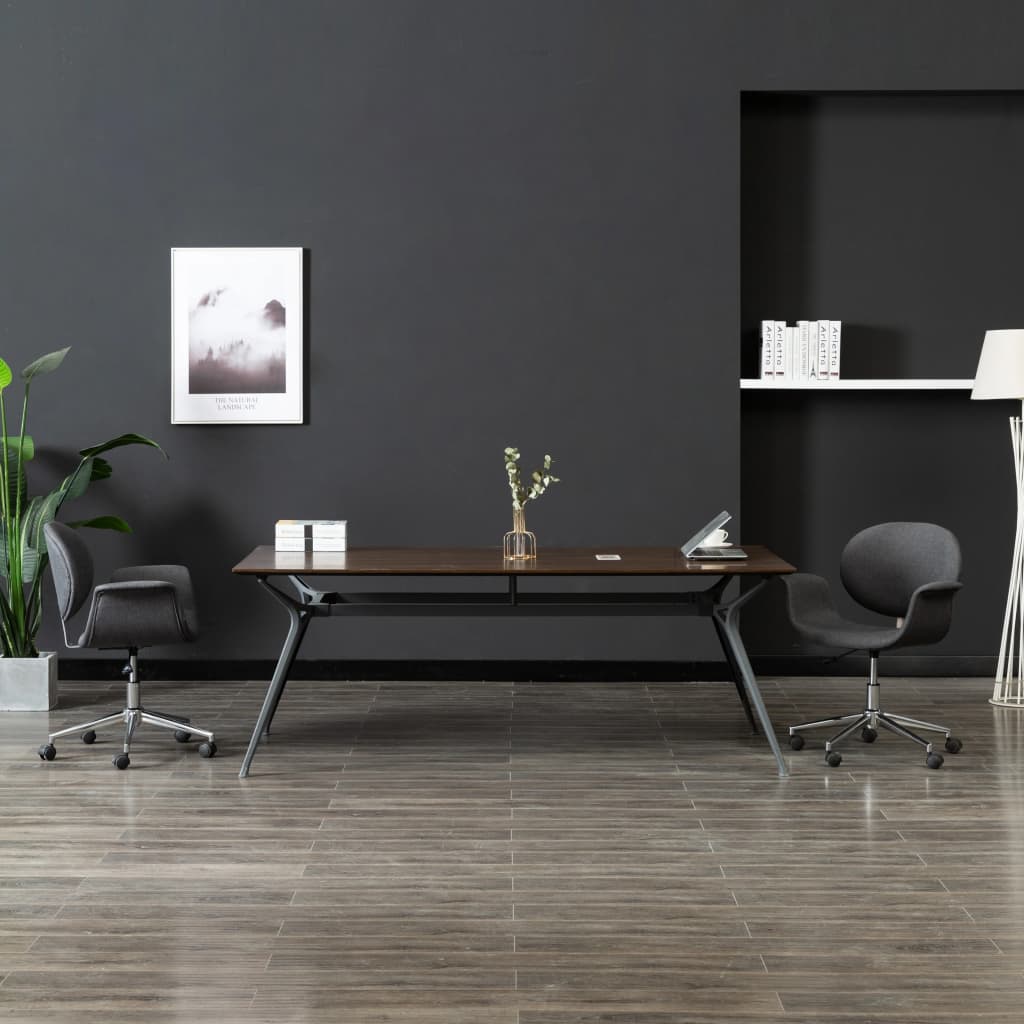 Chaises pivotantes à manger lot de 2 gris tissu - XIOS