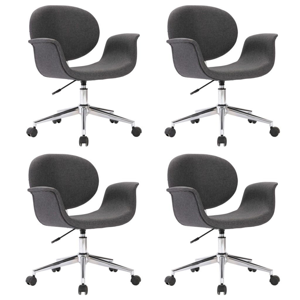 Chaises pivotantes à manger lot de 4 gris tissu - XIOS