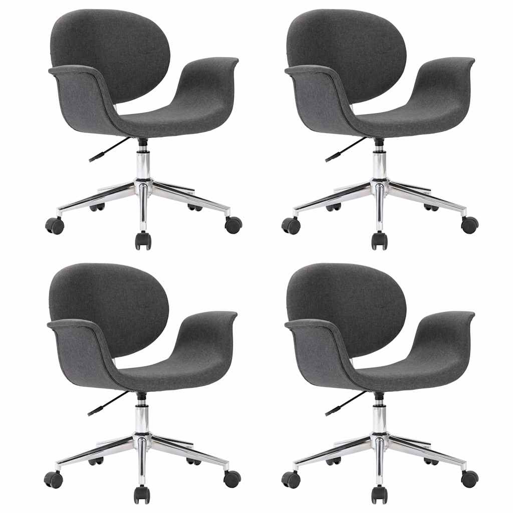 Chaises pivotantes à manger lot de 4 gris tissu