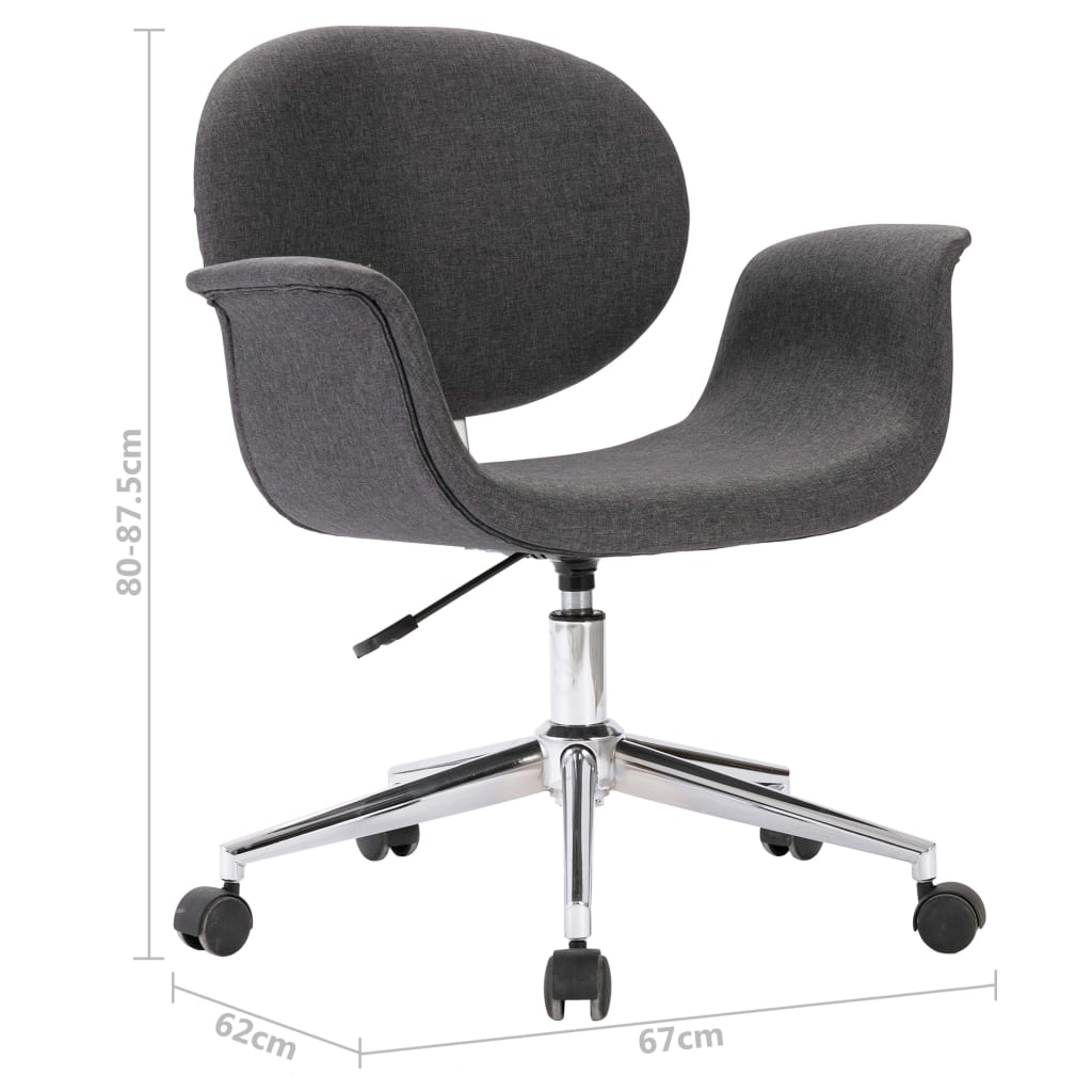 Chaises pivotantes à manger lot de 4 gris tissu - XIOS