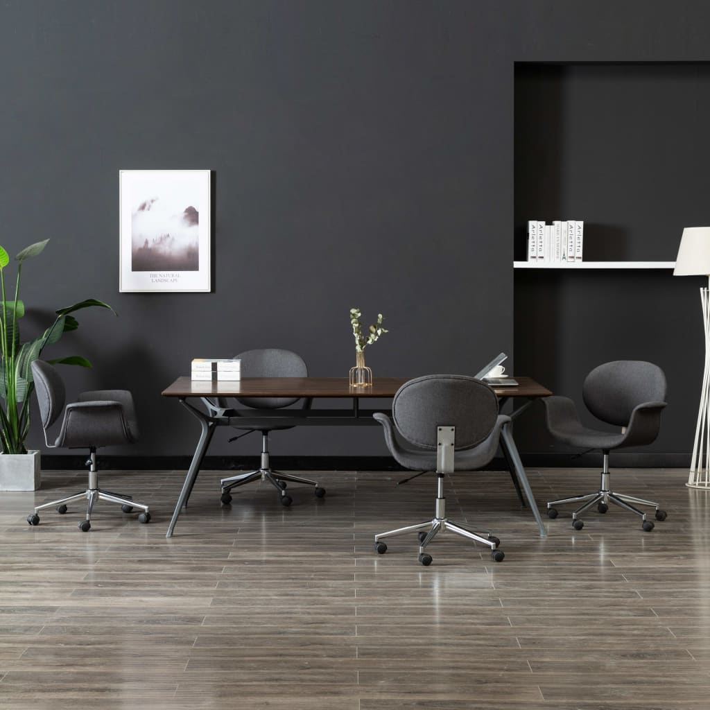 Chaises pivotantes à manger lot de 4 gris tissu - XIOS