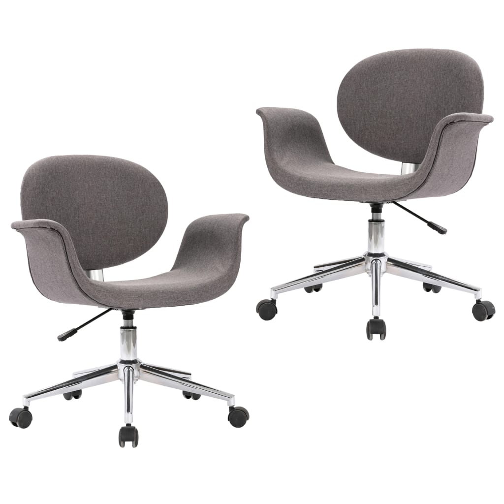 Chaises pivotantes à manger lot de 2 gris tissu - XIOS