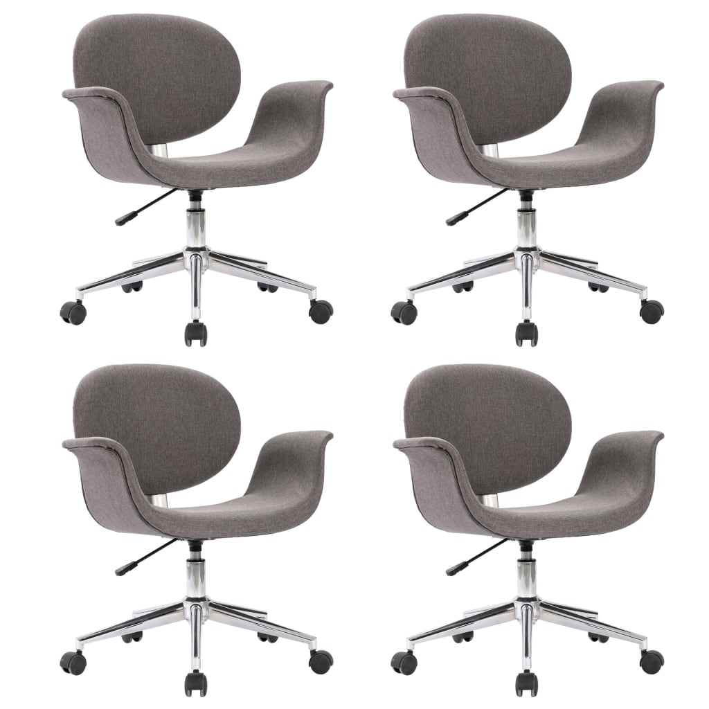 Chaises pivotantes à manger lot de 4 gris tissu - XIOS