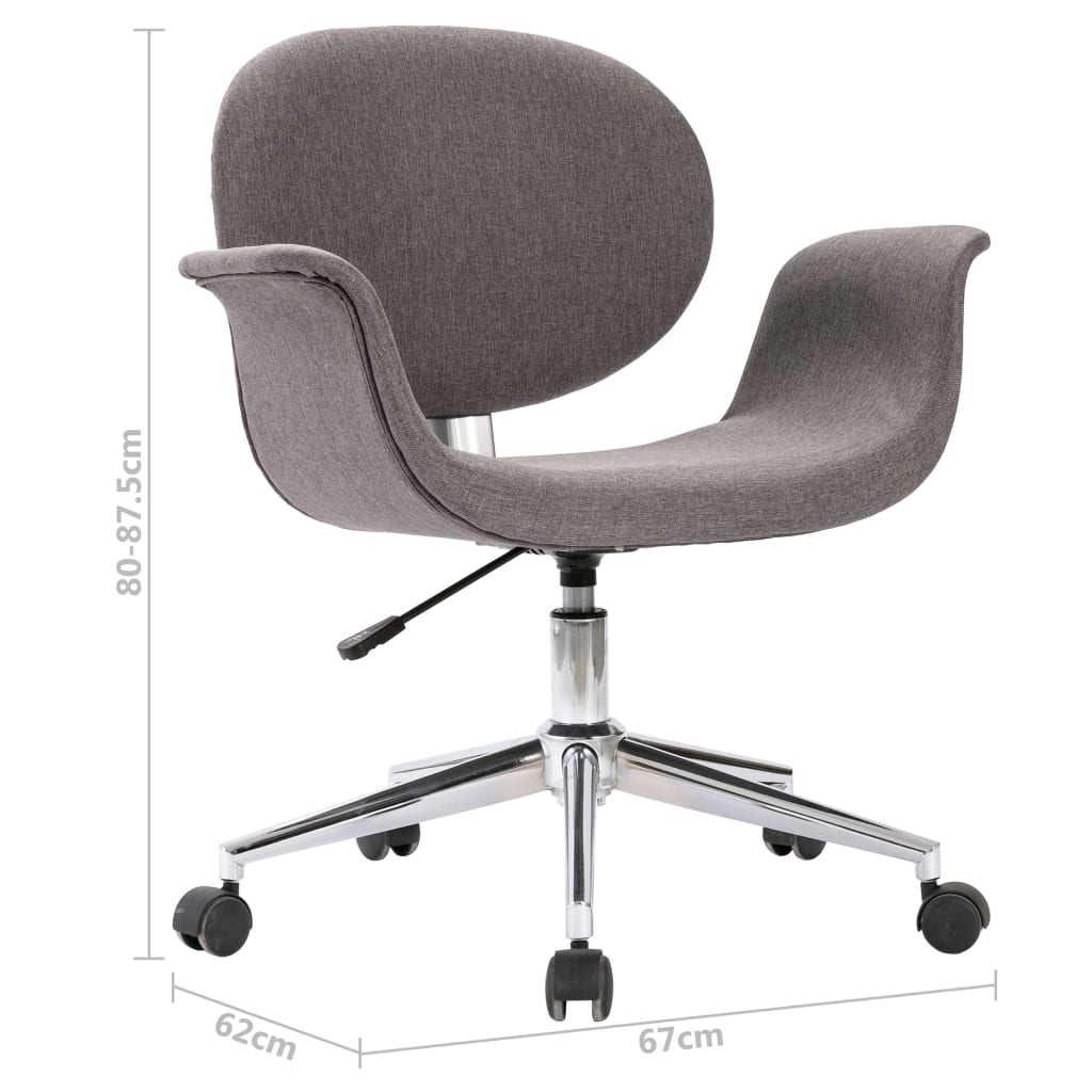 Chaises pivotantes à manger lot de 4 gris tissu - XIOS