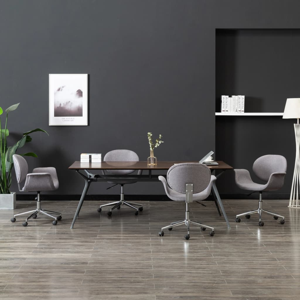 Chaises pivotantes à manger lot de 4 gris tissu - XIOS