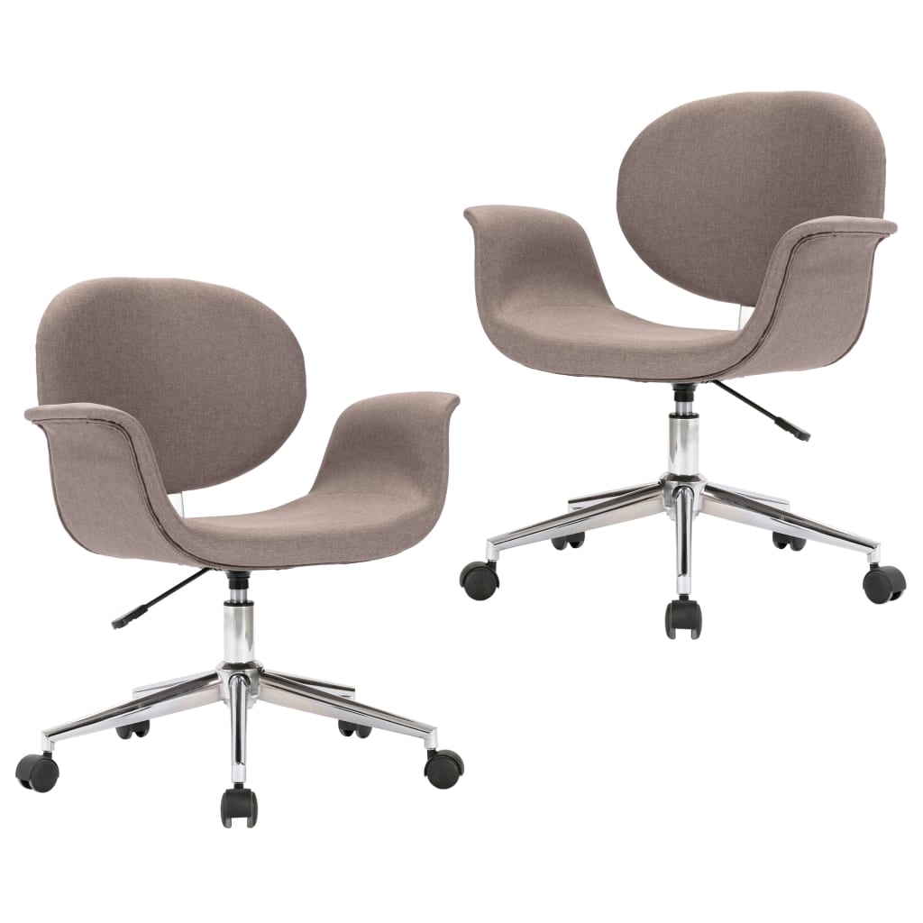Chaises pivotantes à manger lot de 2 taupe tissu - XIOS