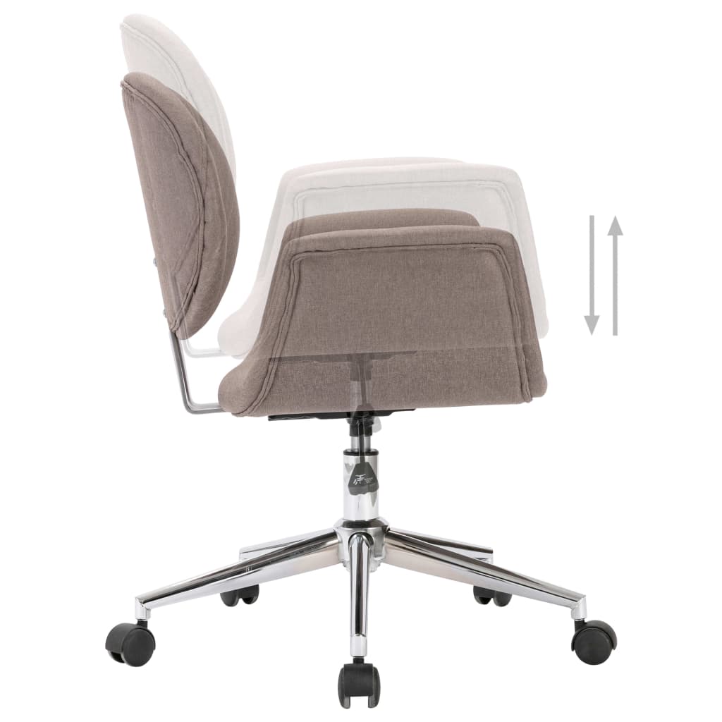 Chaises pivotantes à manger lot de 2 taupe tissu - XIOS