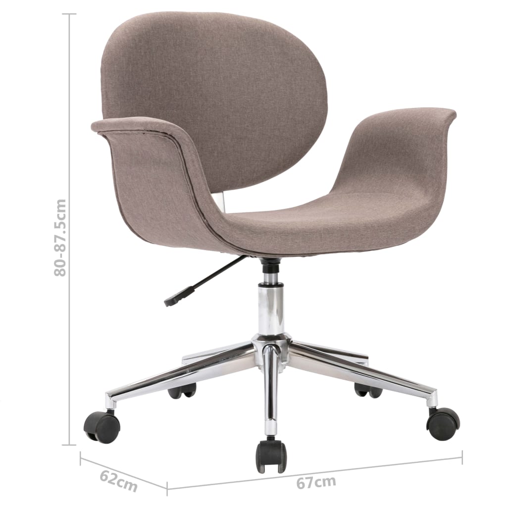 Chaises pivotantes à manger lot de 2 taupe tissu - XIOS