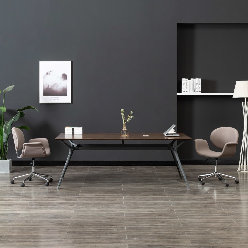 Chaises pivotantes à manger lot de 2 taupe tissu - XIOS