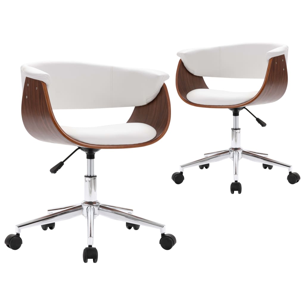 Chaises pivotantes à manger lot de 2 blanc similicuir - XIOS