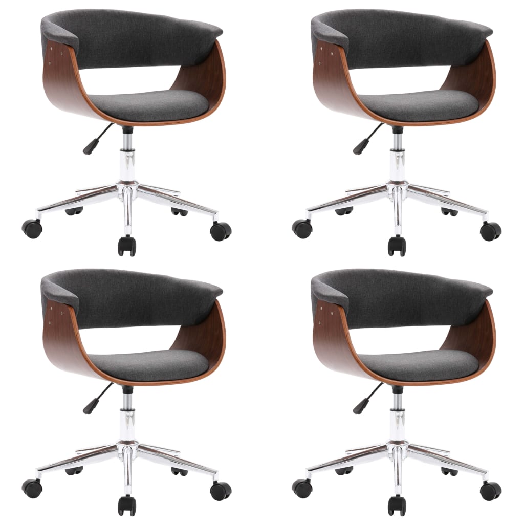 Chaises pivotantes à manger lot de 4 gris tissu - XIOS