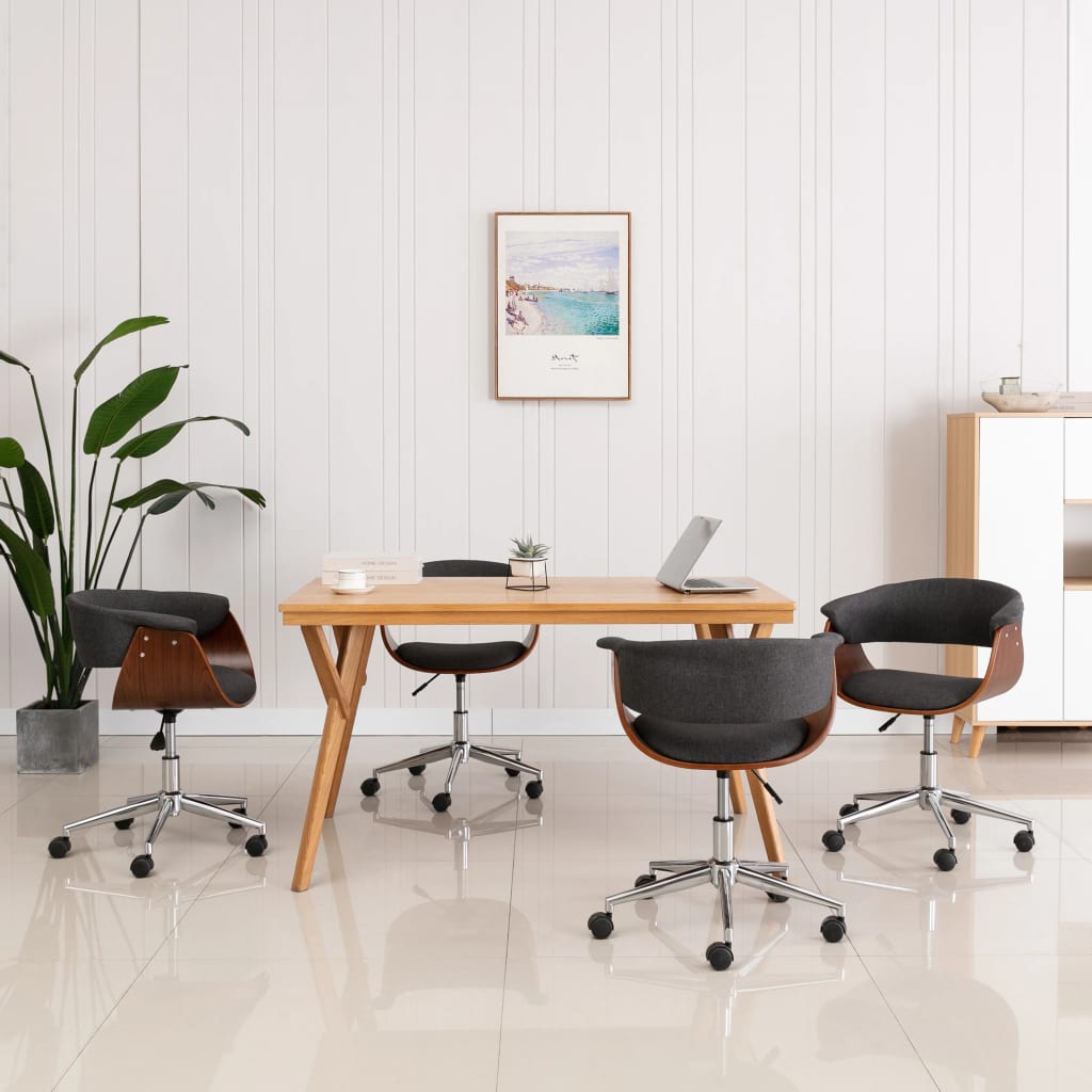 Chaises pivotantes à manger lot de 4 gris tissu - XIOS