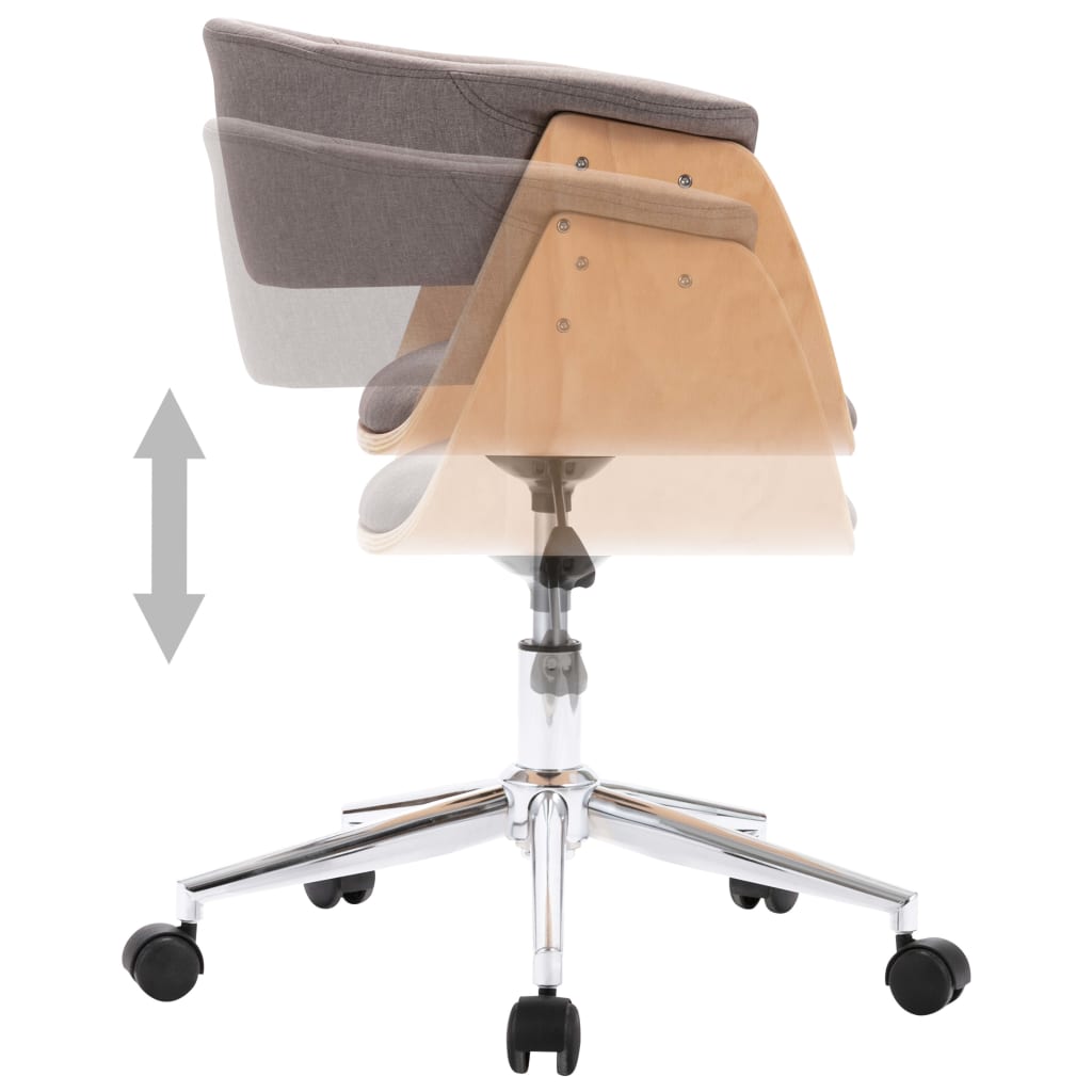 Chaises pivotantes à manger lot de 2 taupe tissu - XIOS