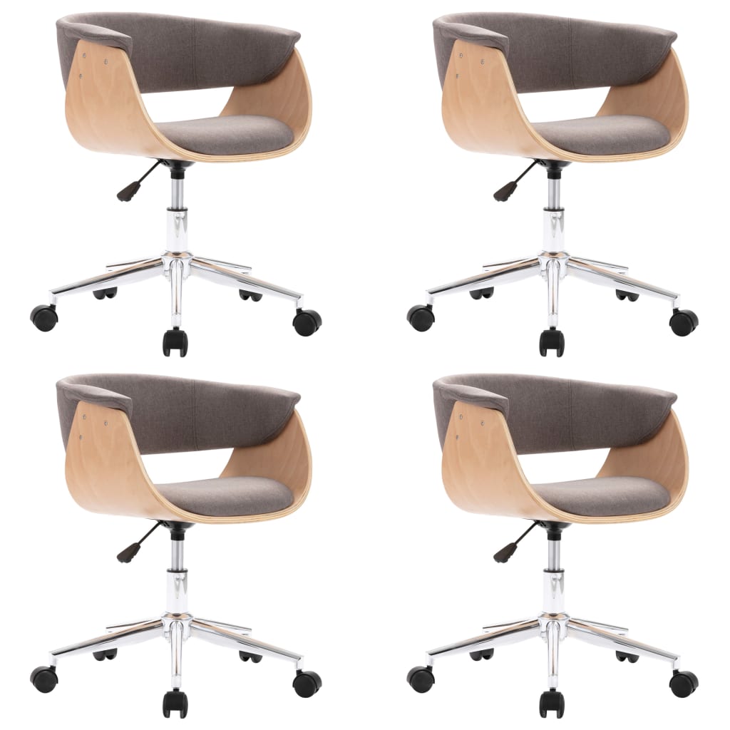 Chaises pivotantes à manger lot de 4 taupe tissu - XIOS