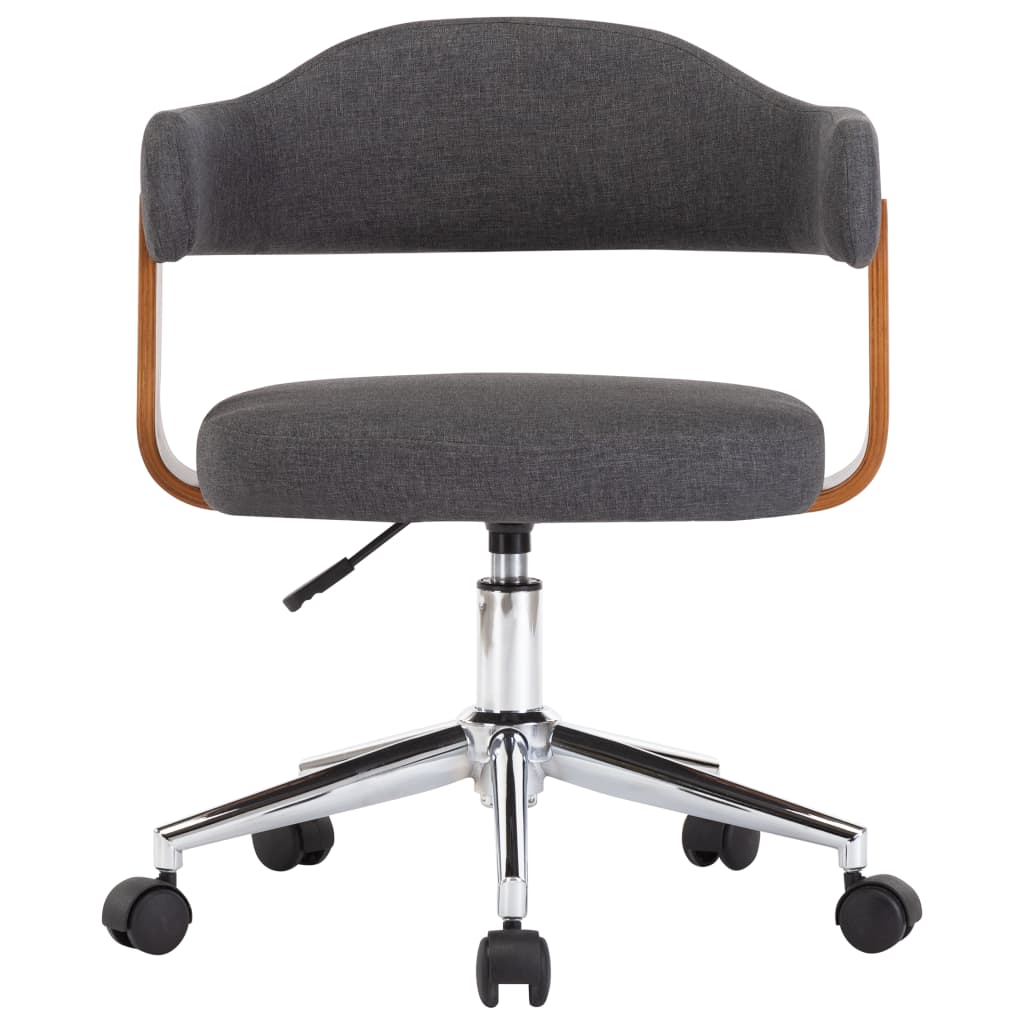 Chaises pivotantes à manger lot de 2 gris bois courbé et tissu - XIOS