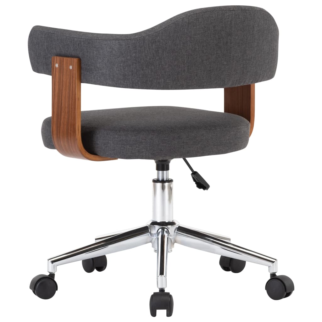 Chaises pivotantes à manger lot de 2 gris bois courbé et tissu - XIOS