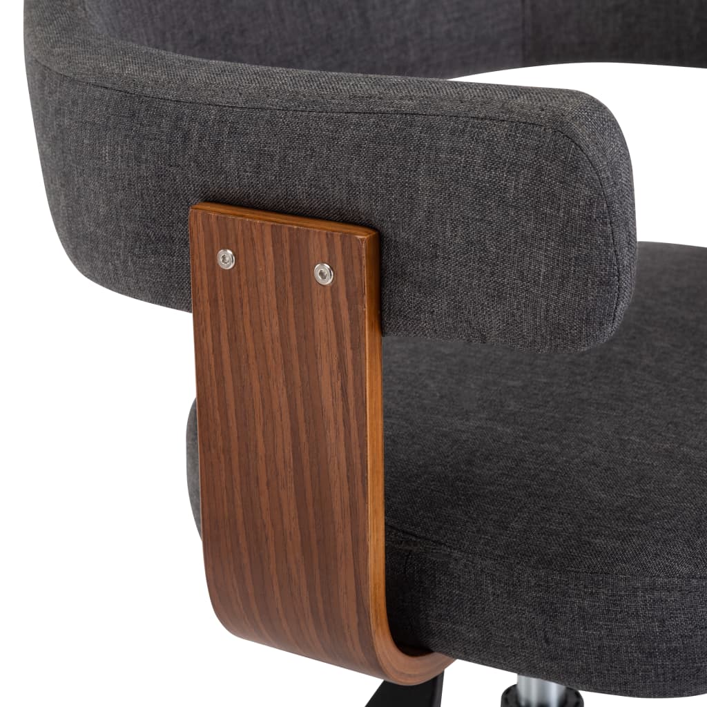 Chaises pivotantes à manger lot de 2 gris bois courbé et tissu - XIOS
