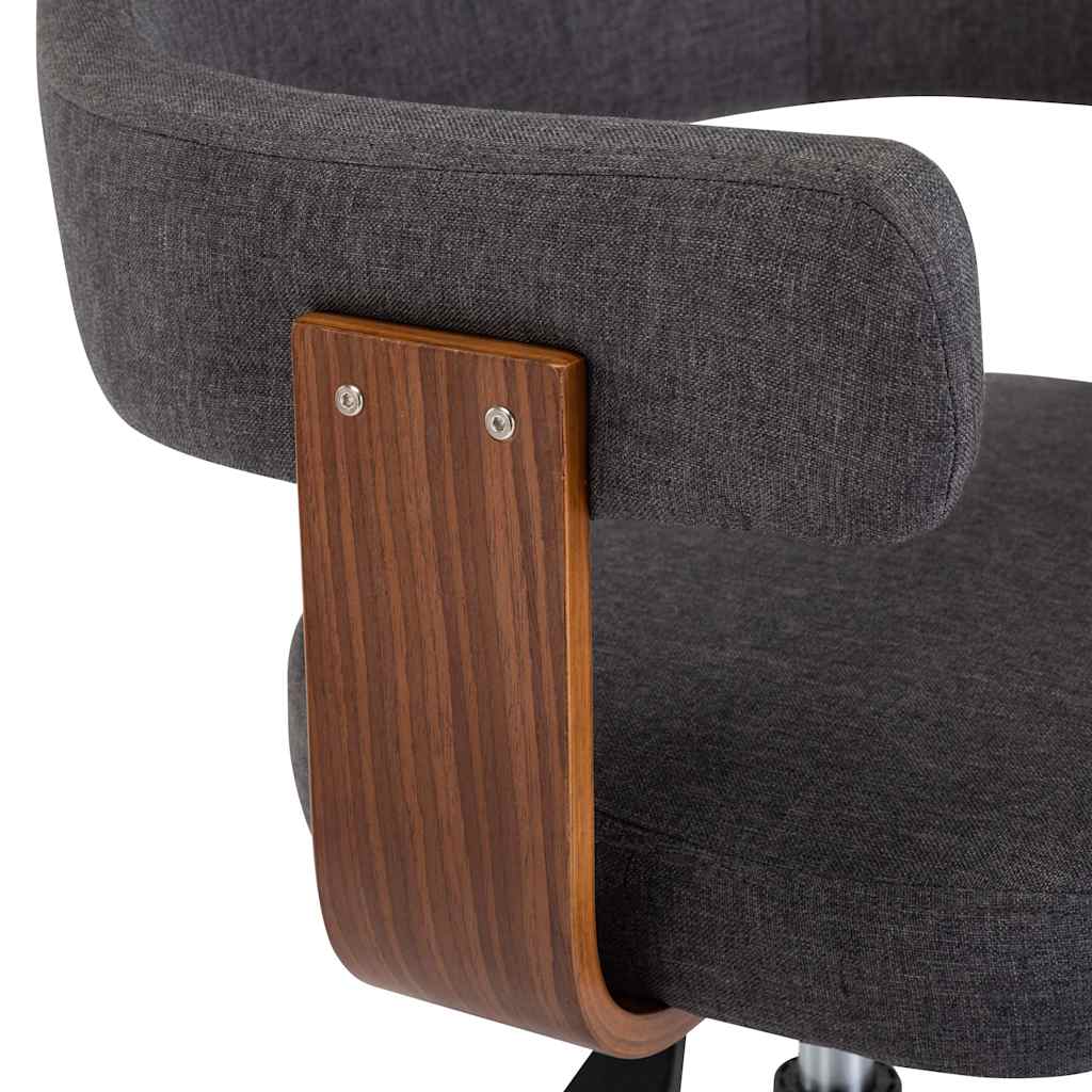 Chaises pivotantes à manger lot de 4 gris bois courbé et tissu