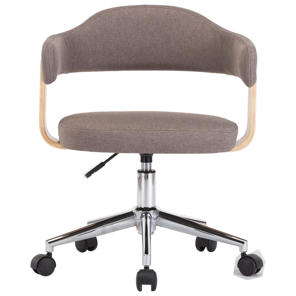 Chaises pivotantes à manger lot de 4 taupe bois courbé et tissu - XIOS