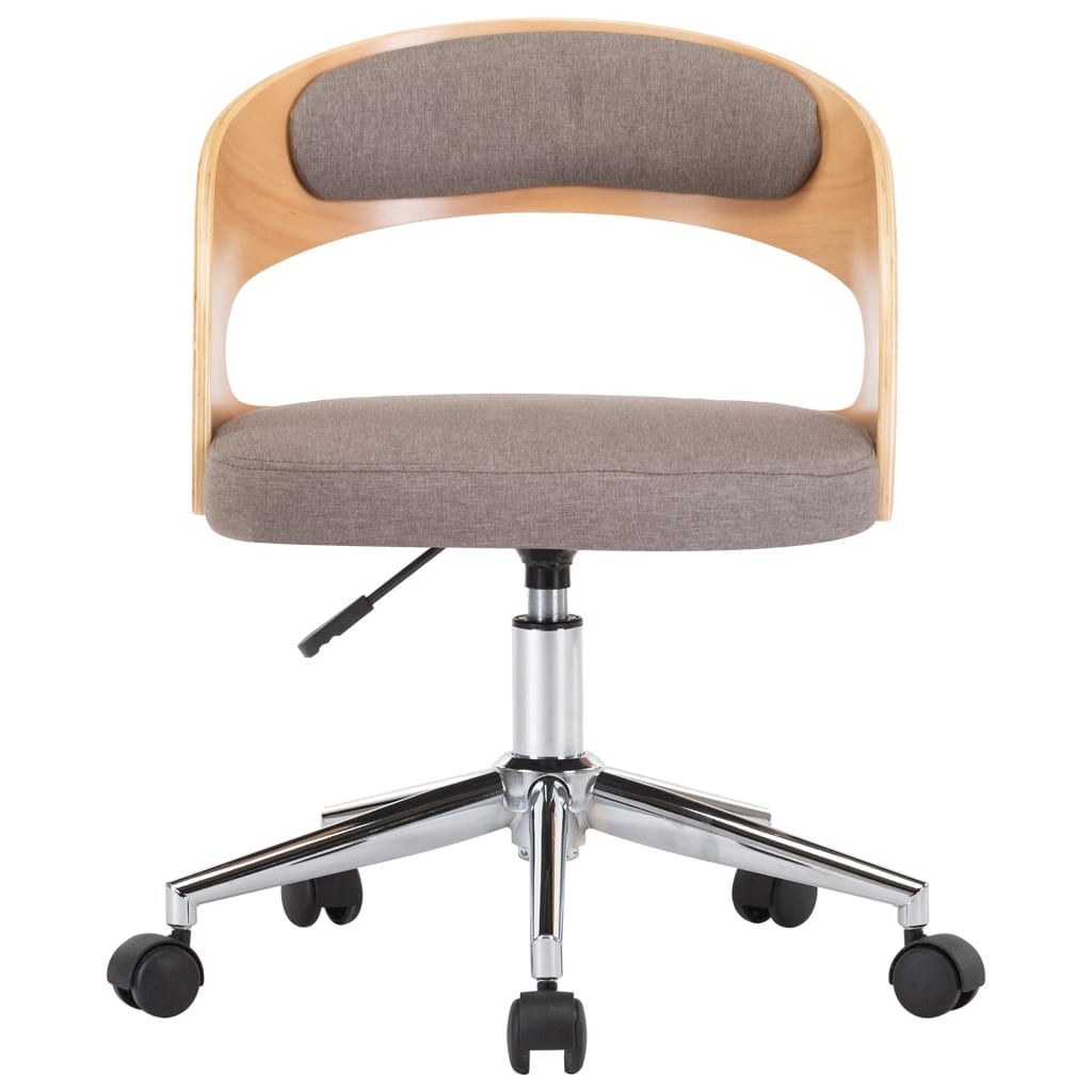Chaises pivotantes à manger lot de 2 taupe bois courbé et tissu - XIOS