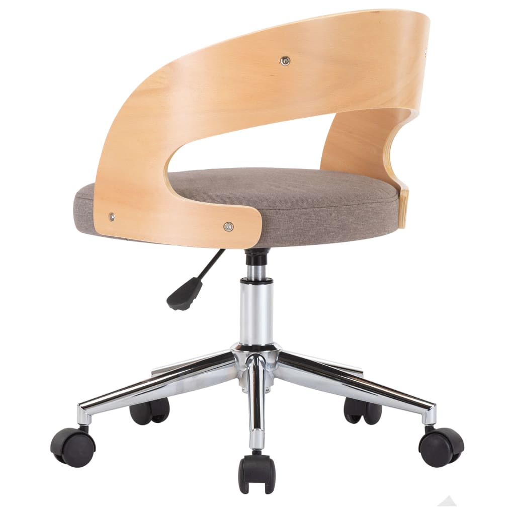 Chaises pivotantes à manger lot de 2 taupe bois courbé et tissu - XIOS