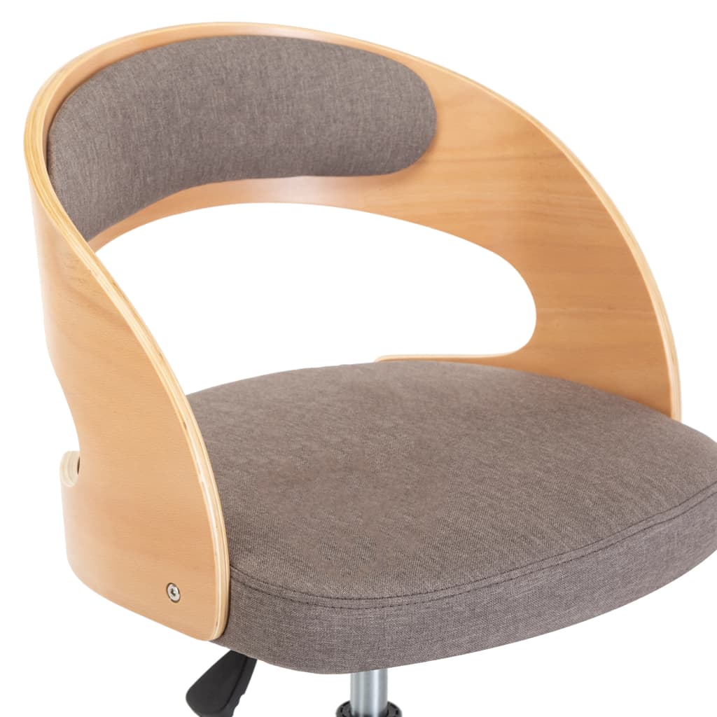 Chaises pivotantes à manger lot de 2 taupe bois courbé et tissu - XIOS