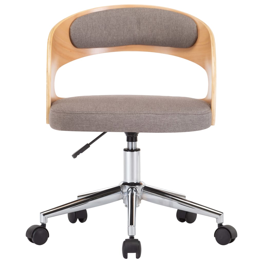 Chaises pivotantes à manger lot de 4 taupe bois courbé et tissu - XIOS