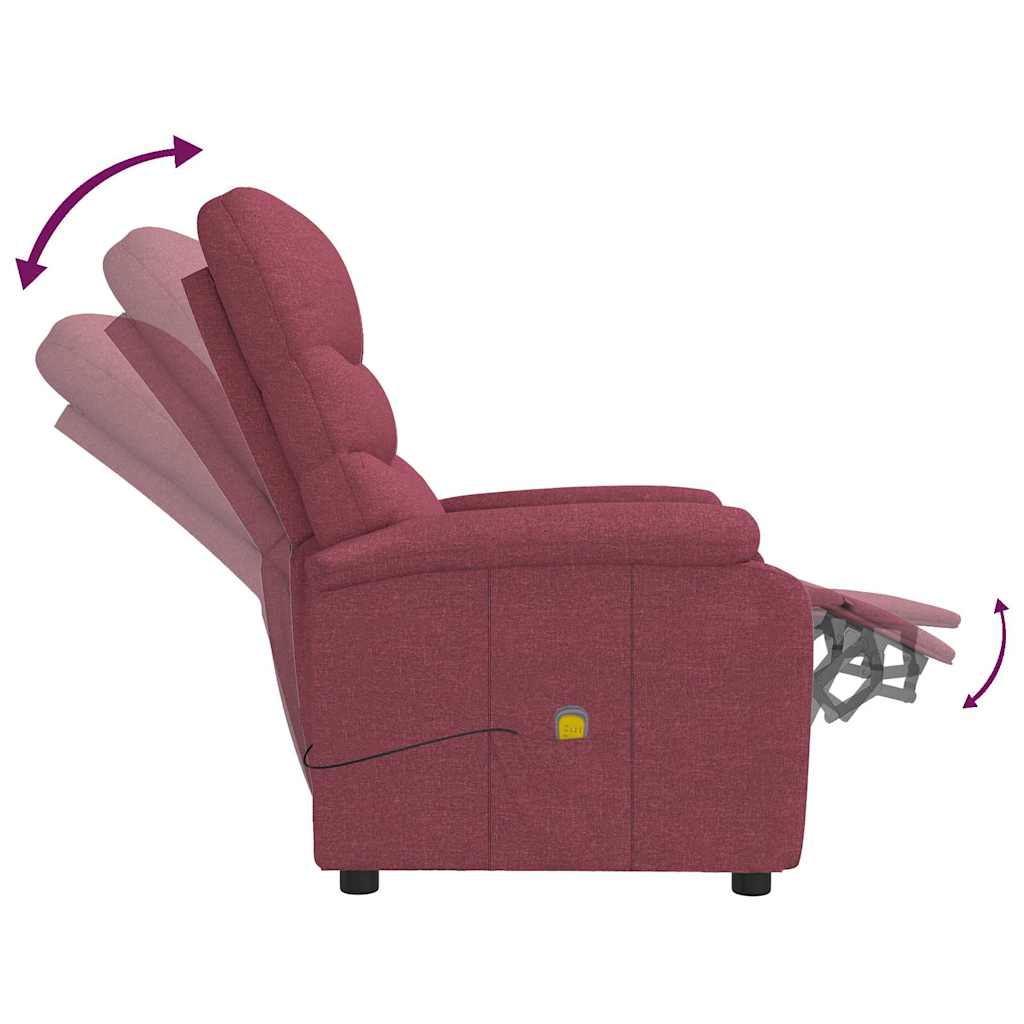 Fauteuil de massage Rouge bordeaux Tissu - XIOS