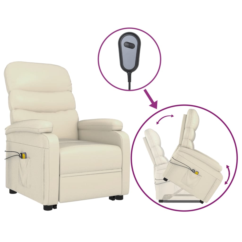 Fauteuil de massage Blanc crème Similicuir - XIOS