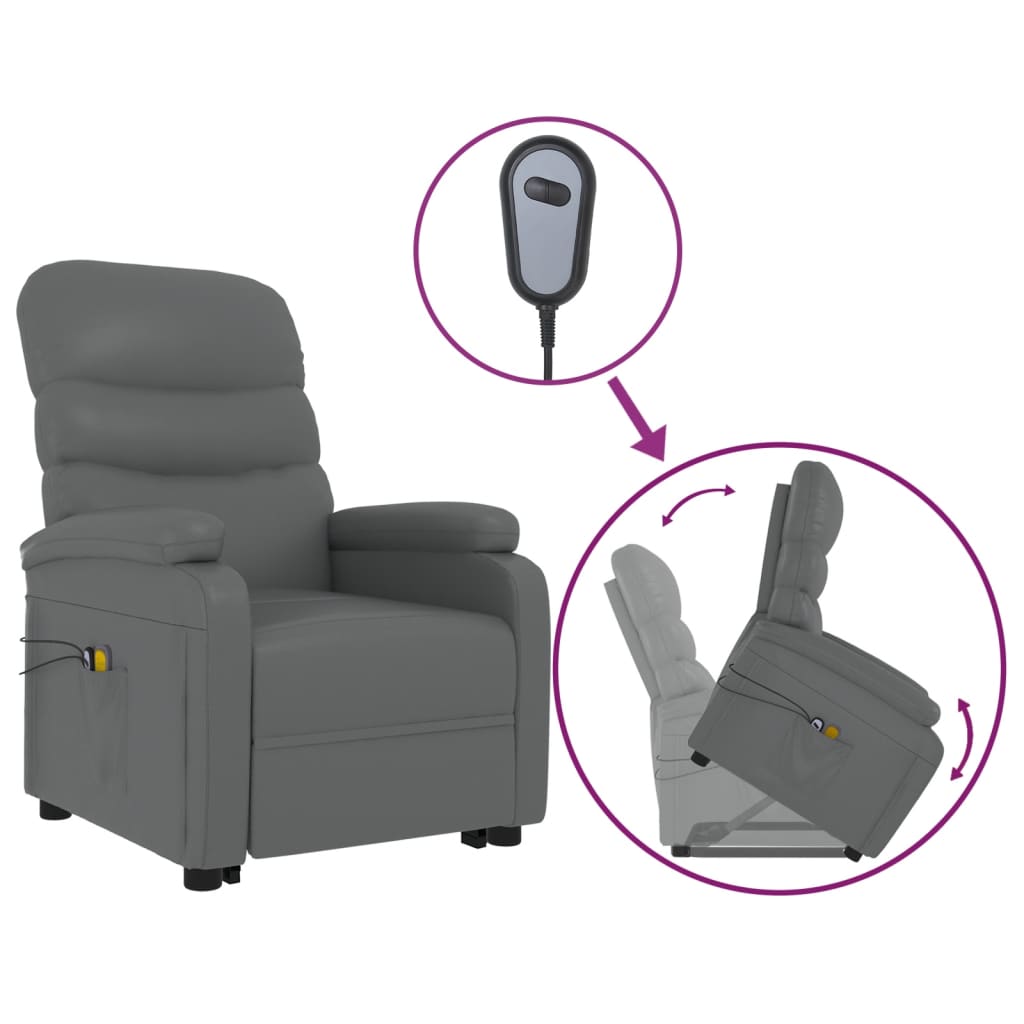 Fauteuil de massage Anthracite Similicuir - XIOS