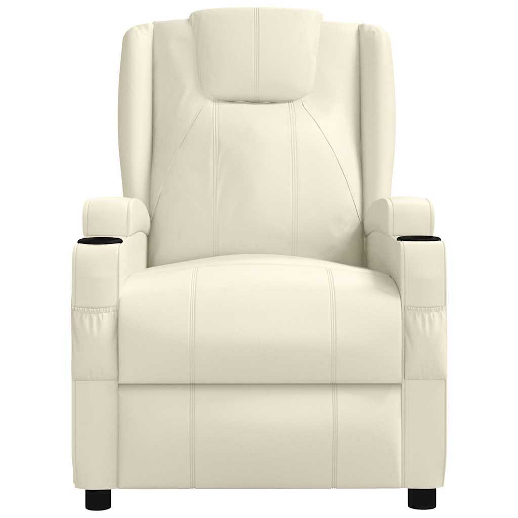 Fauteuil de massage blanc crème similicuir