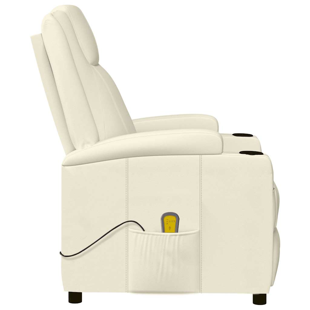 Fauteuil de massage blanc crème similicuir