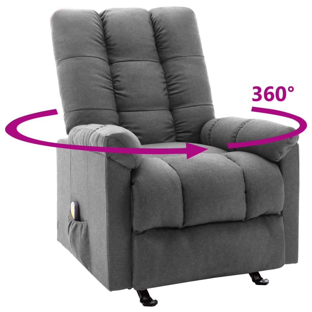 Fauteuil de massage inclinable Gris clair Tissu - XIOS
