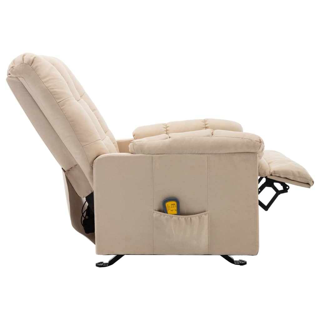 Fauteuil de massage inclinable Crème Tissu - XIOS