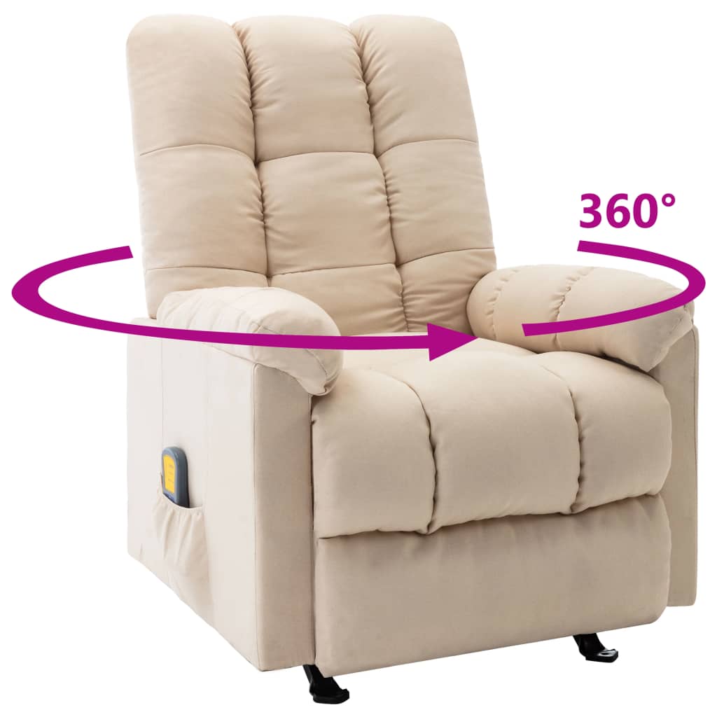 Fauteuil de massage inclinable Crème Tissu - XIOS