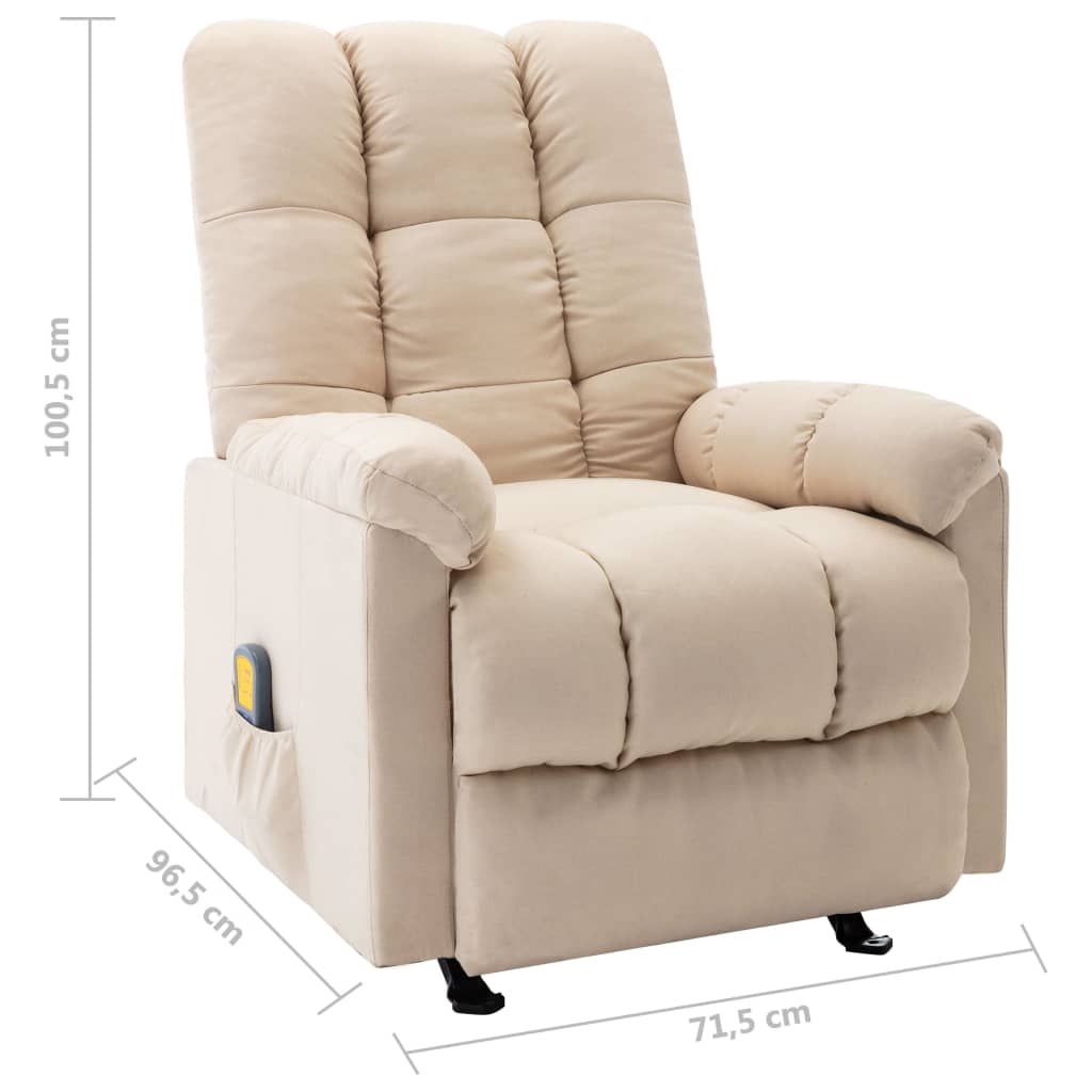 Fauteuil de massage inclinable Crème Tissu - XIOS