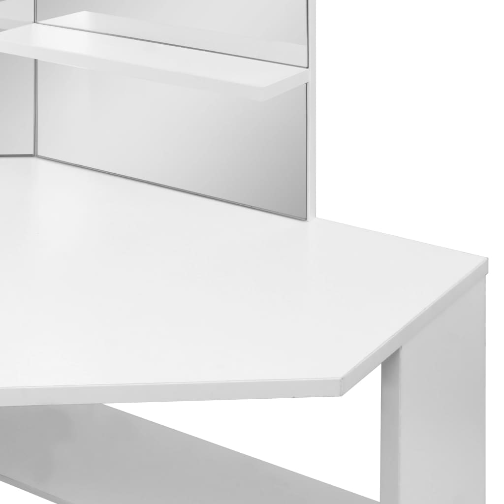 Coiffeuse d'angle table de maquillage lumière LED Blanc clair - XIOS