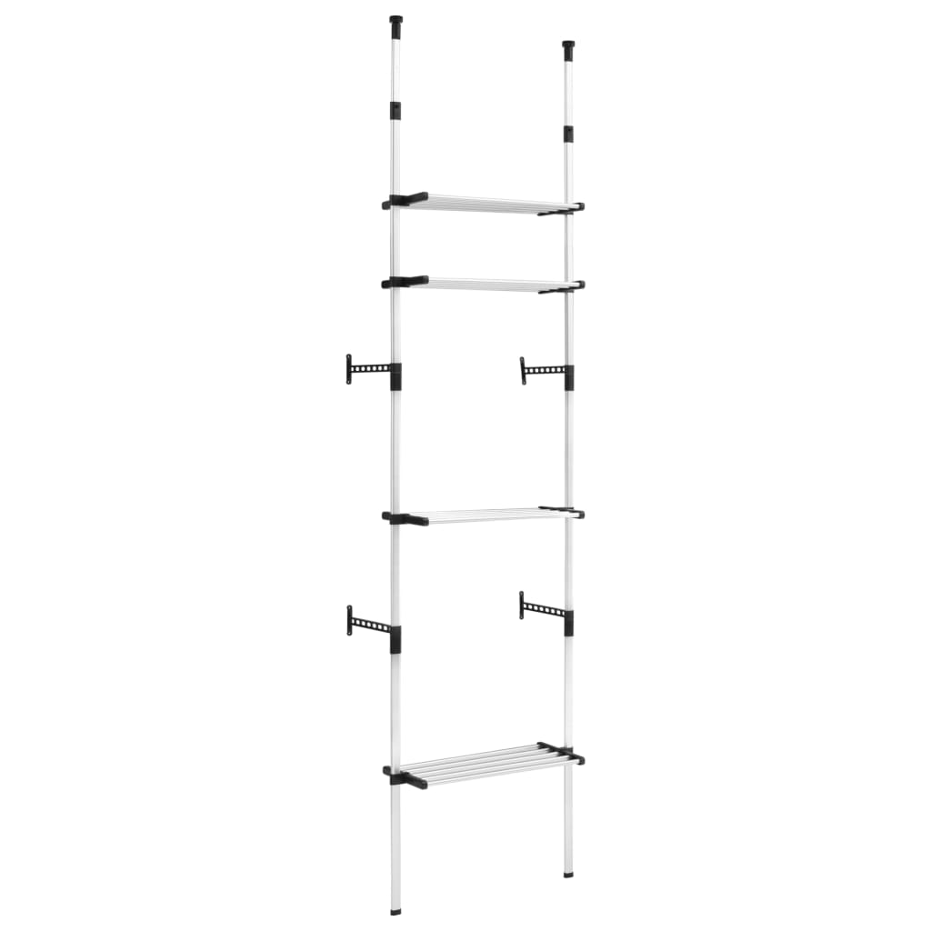 Système de garde-robe télescopique avec étagères Aluminium - XIOS