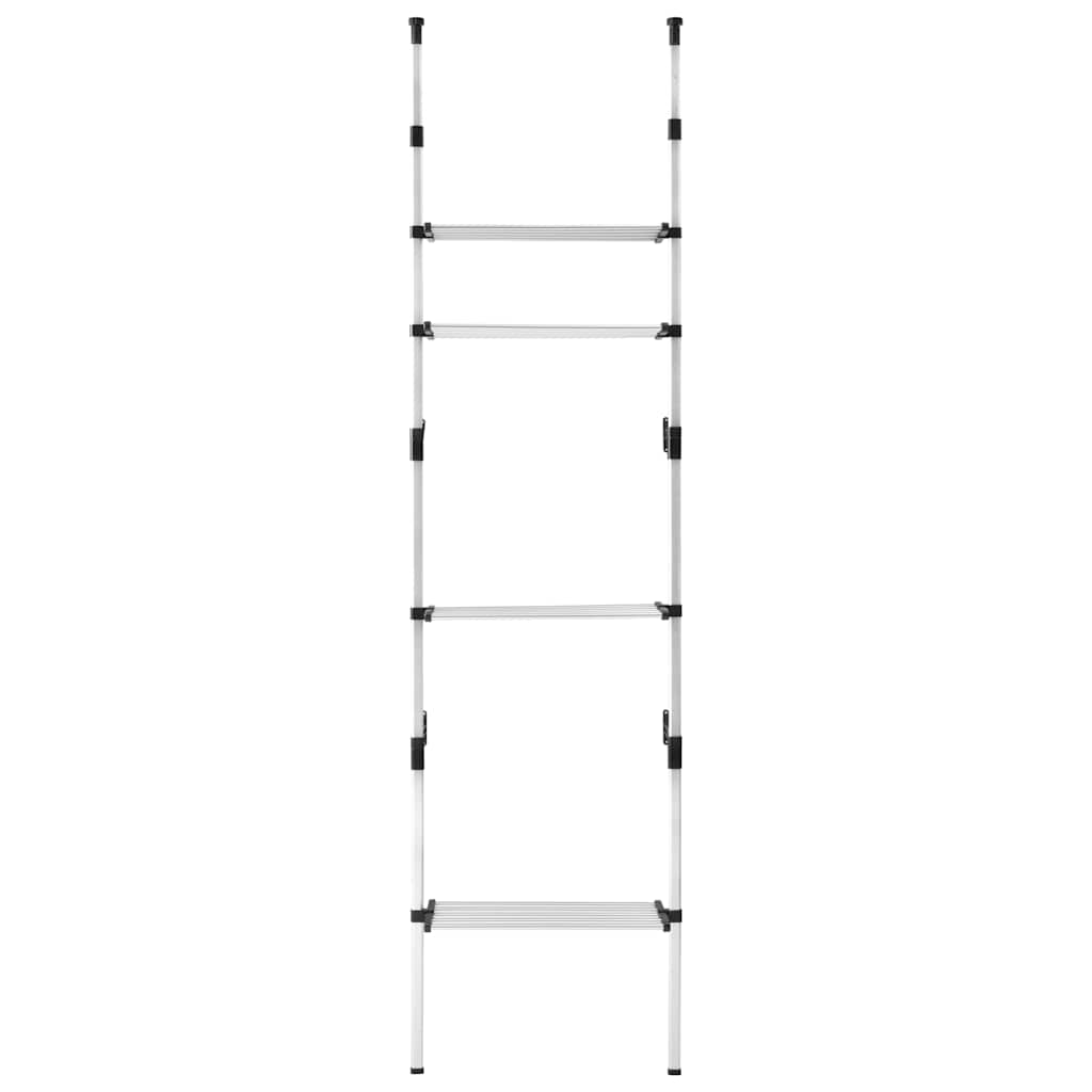 Système de garde-robe télescopique avec étagères Aluminium - XIOS