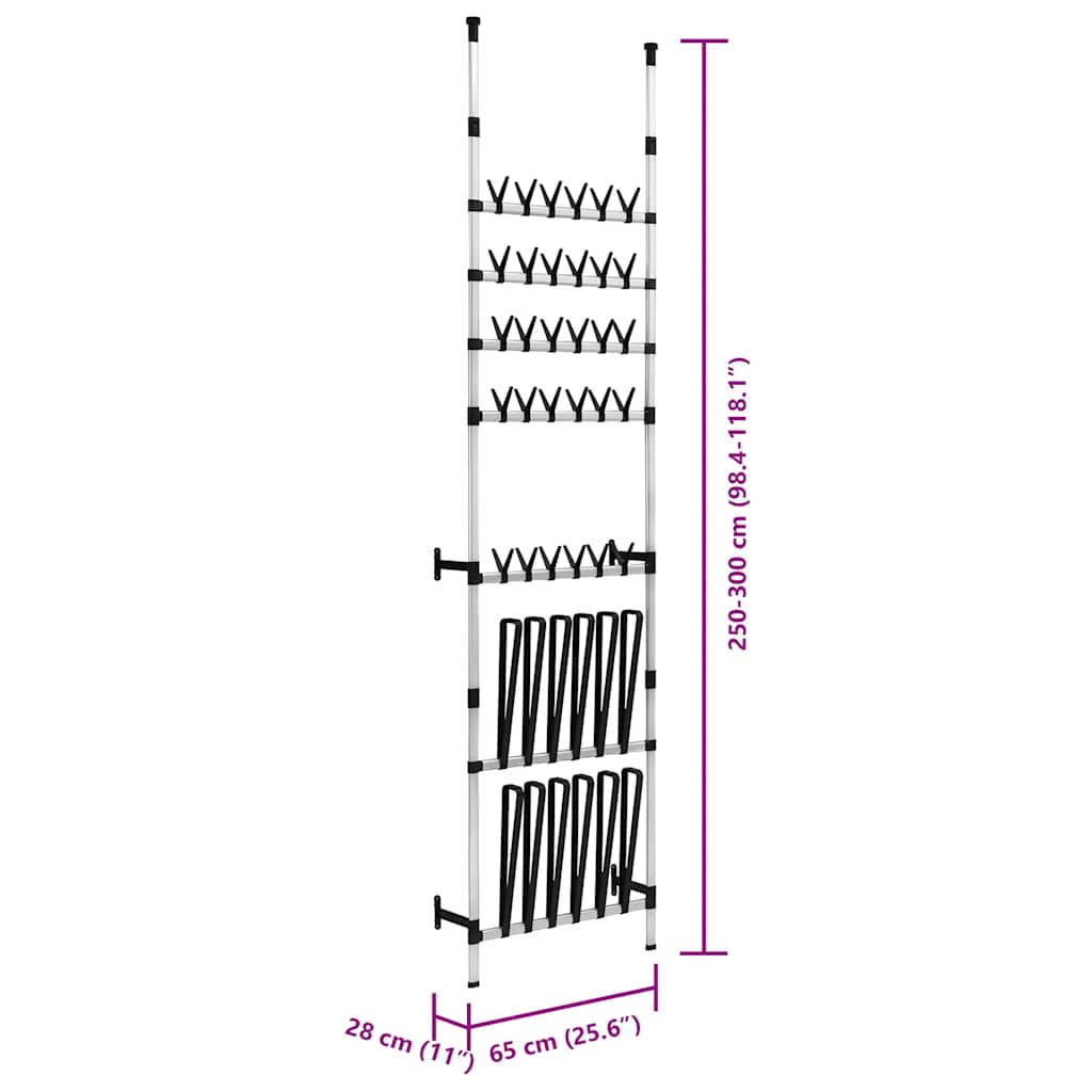 Étagère à chaussures télescopique avec barres Aluminium - XIOS
