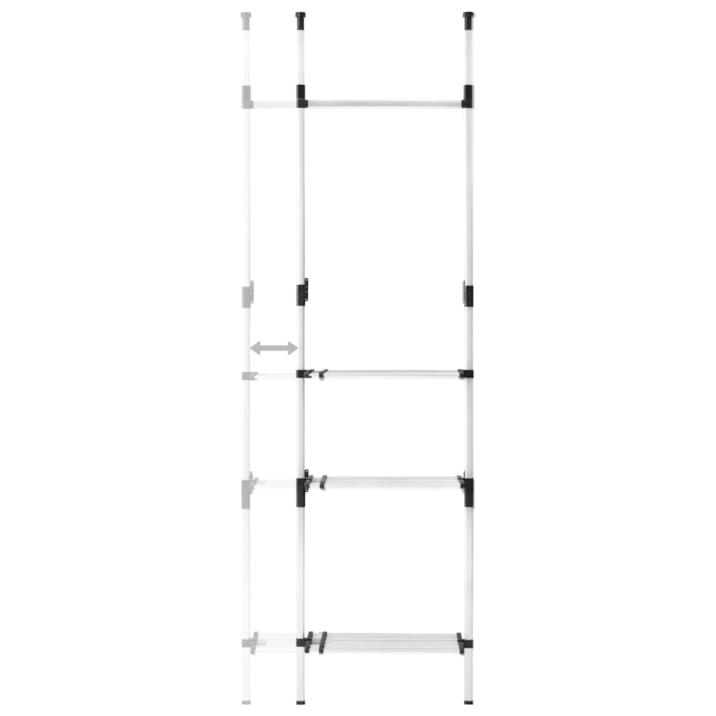 Système de garde-robe télescopique barres et étagère Aluminium - XIOS