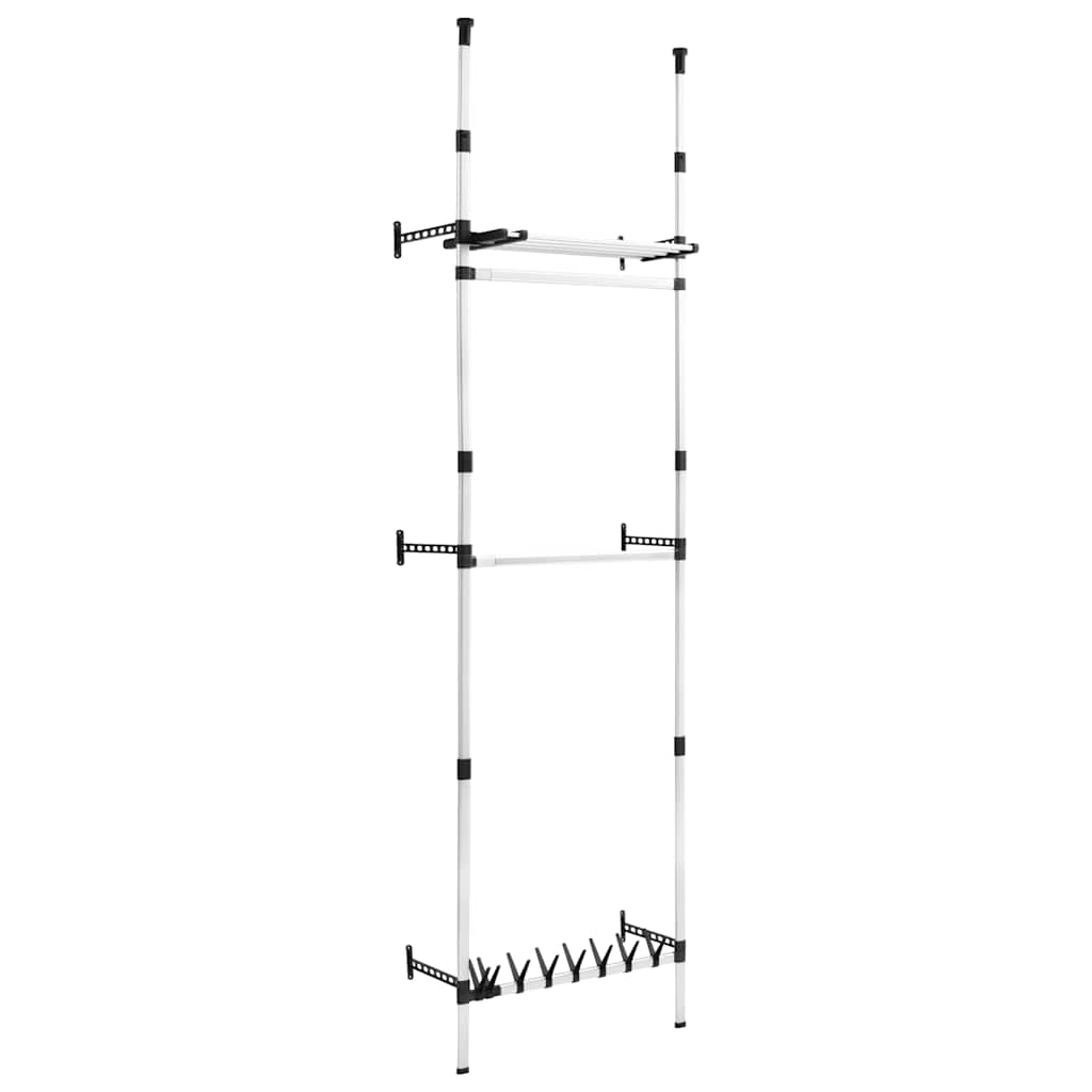 Système de garde-robe télescopique barres et étagère Aluminium - XIOS