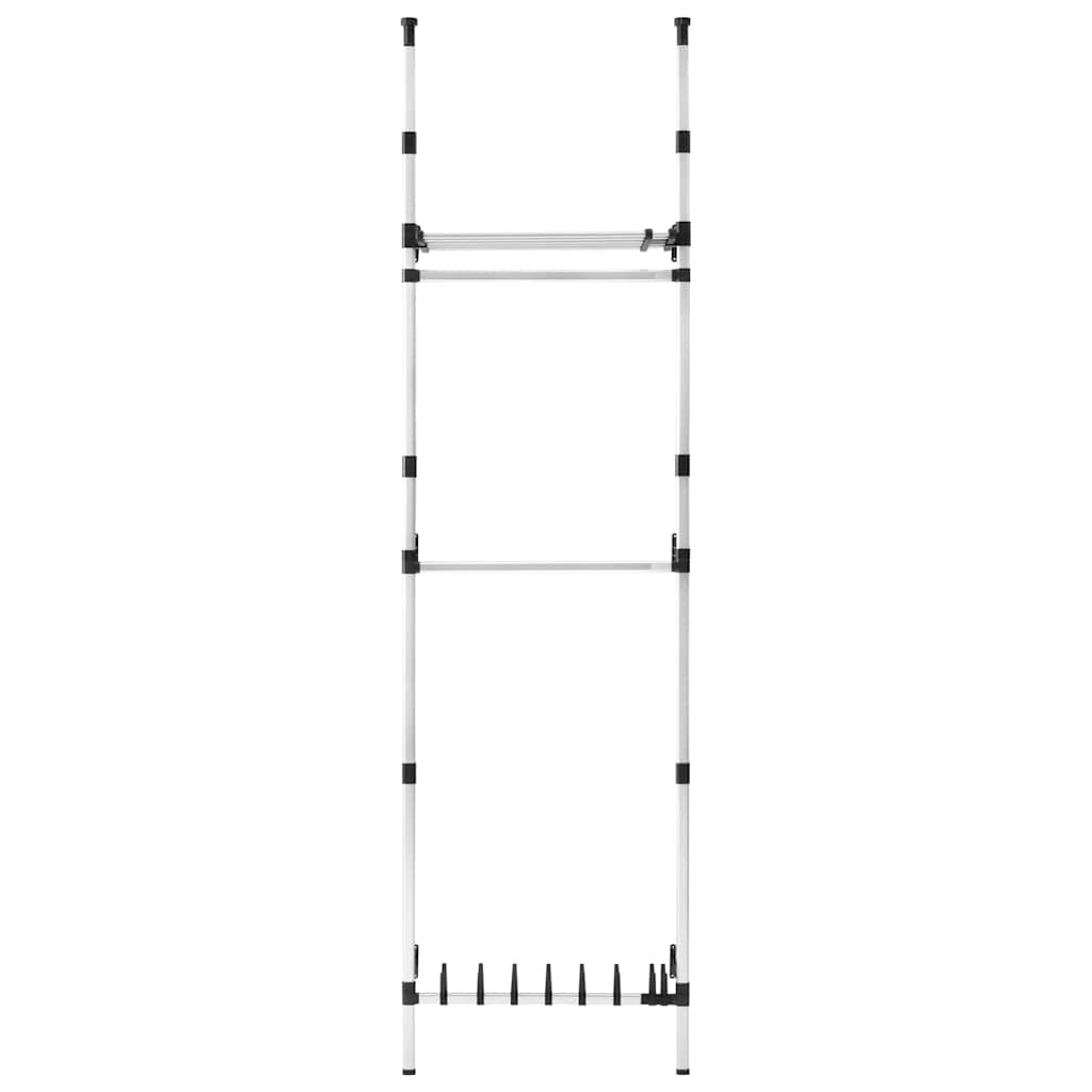 Système de garde-robe télescopique barres et étagère Aluminium - XIOS