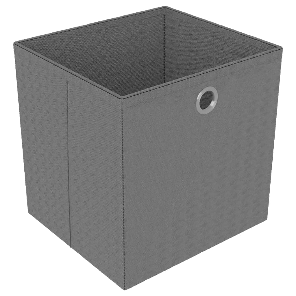 Étagère à 4 cubes avec boîtes Gris 69x30x72,5 cm Tissu - XIOS