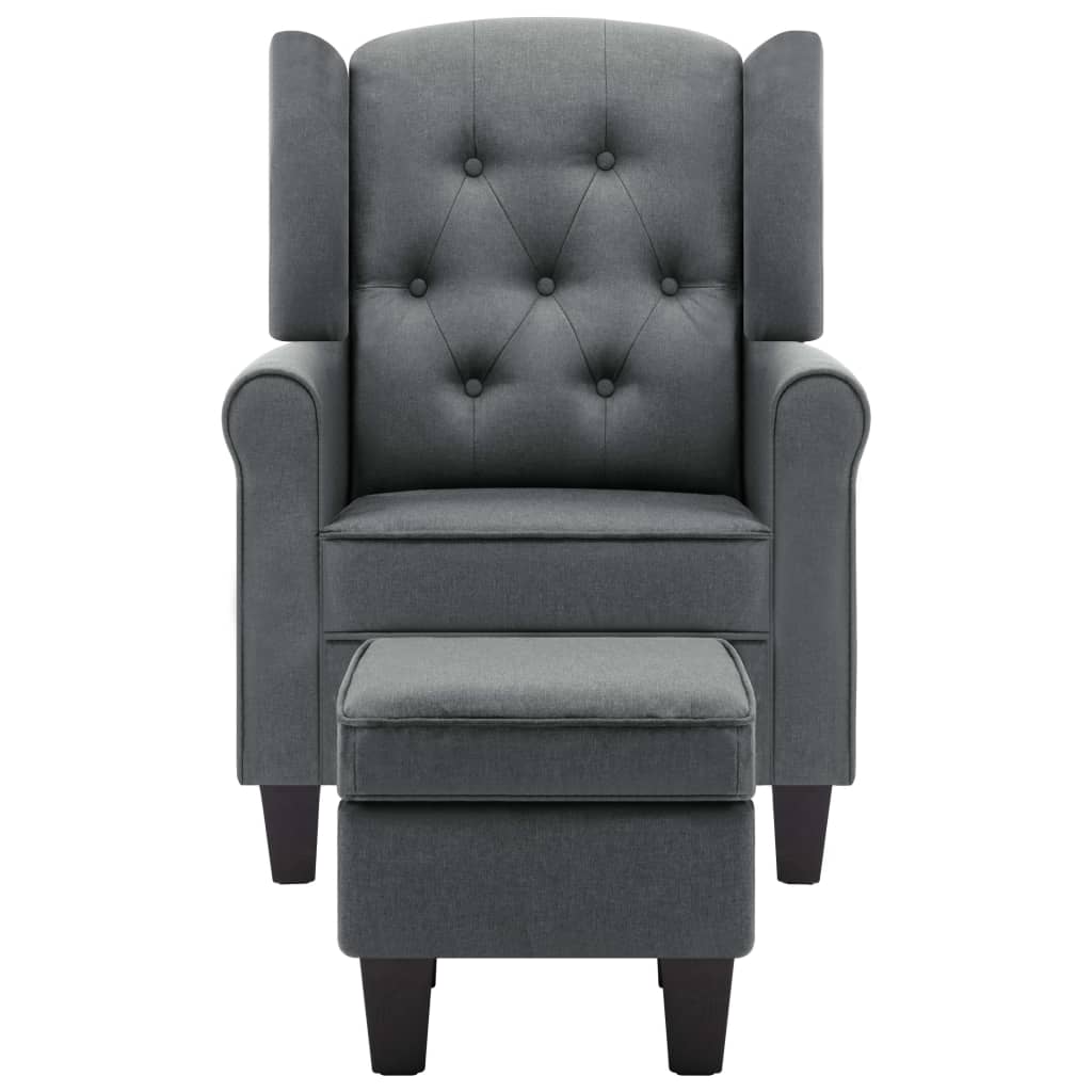 Fauteuil avec repose-pied Gris clair Tissu - XIOS