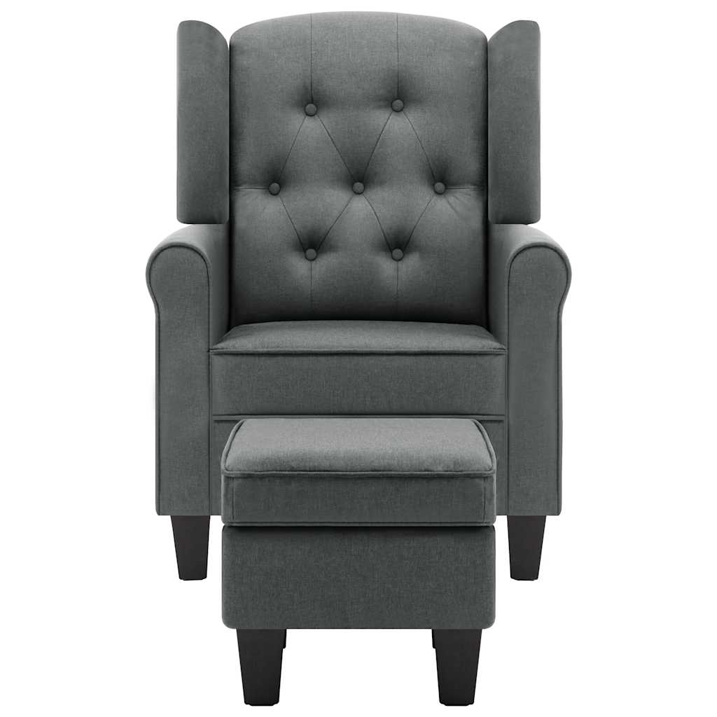 Fauteuil avec repose-pied Gris clair Tissu - XIOS