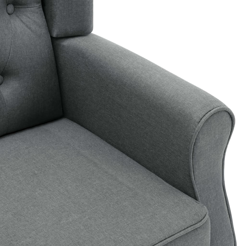 Fauteuil avec repose-pied Gris clair Tissu - XIOS